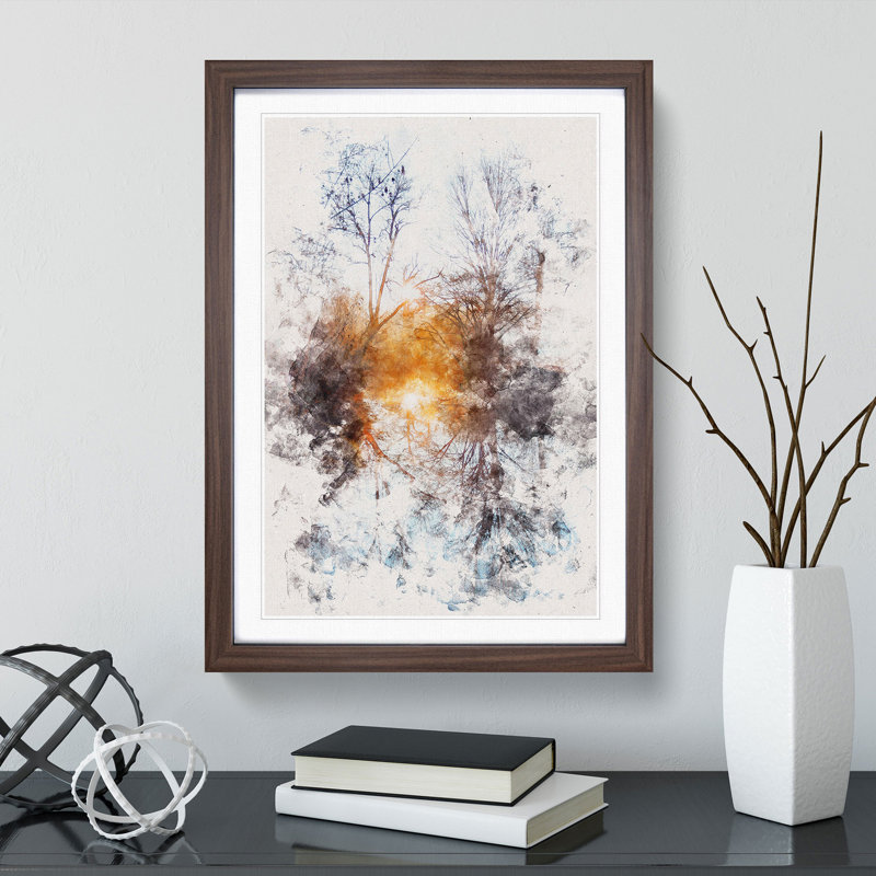 Trees - Picture Frame Graphic Art, Walnut Framed, 33cm H x 24cm W x 2cm D