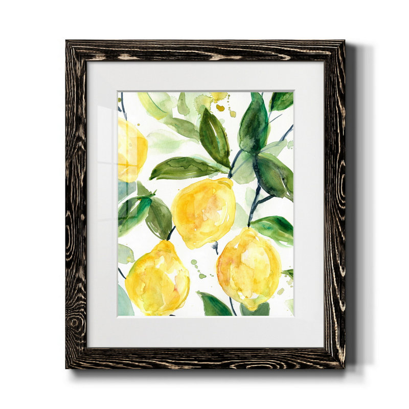 Lemony Branch II - Reproduction d'art sur papier encadrée, H 24 po x l 18 po x P 1,5 po, Noir