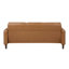 Canapé 2 pièces contemporain en similicuir brun avec coussins de dossier et d'assise fixes, rembourrage en mousse moderne sur ressorts ensachés