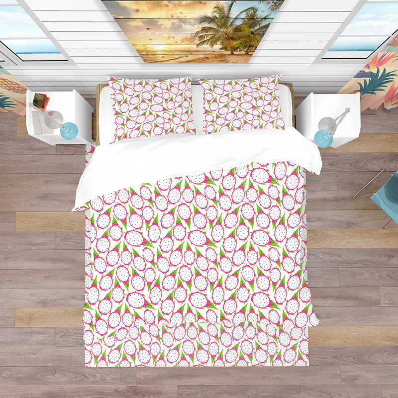 Ensemble de housse de couette tropical, Housse de couette très grand + 2 taies décoratives