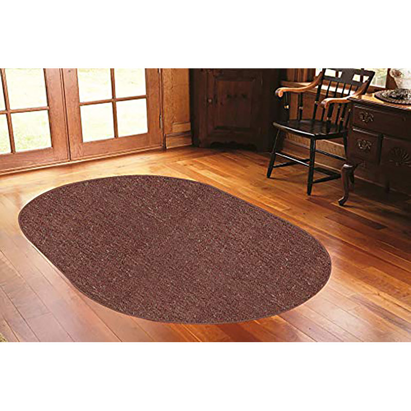 Tapis moderne intérieur / extérieur - Rouille, Ovale 4 pi x 6 pi