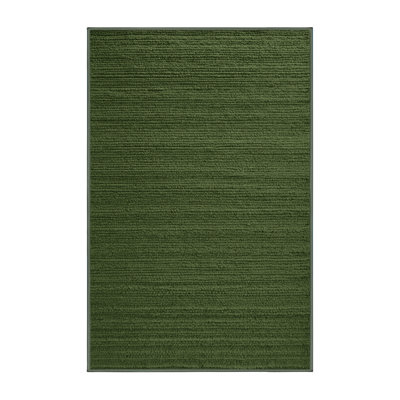Machine Washable Solid Green Area Rug