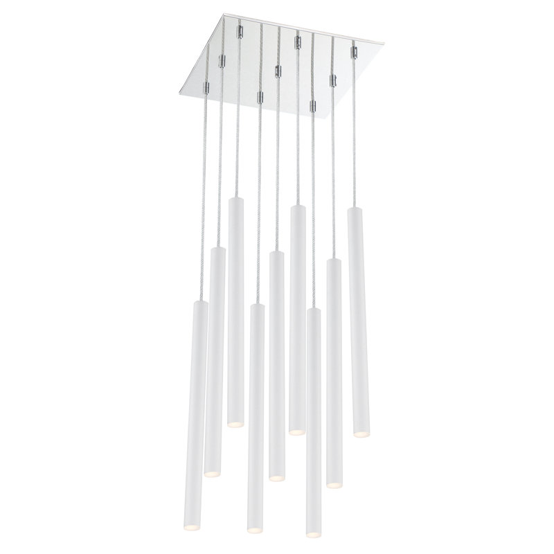Bowning 9 - Light LED Cluster Pendant, Matte White