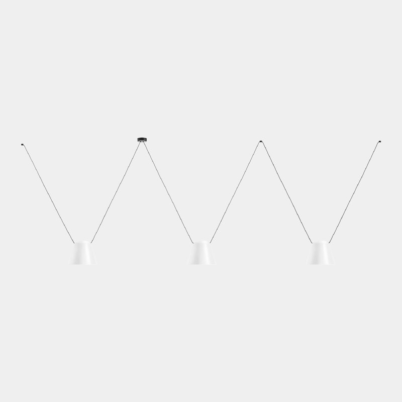 Auvent latéral attique avec câble central 3 cônes, Blanc, H 47,13 po x l 118,13 po x P 9,5 po