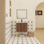 Ensemble de meuble-lavabo flottant 24 po avec lavabo, meuble-lavabo mural en ébène brun, portes à fermeture douce, ensemble de meuble-lavabo moderne peu encombrant