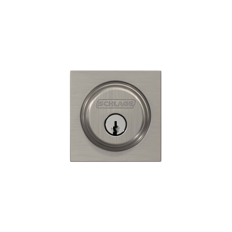 Single Cylinder Deadbolt with Collins Trim, Satin Nickel