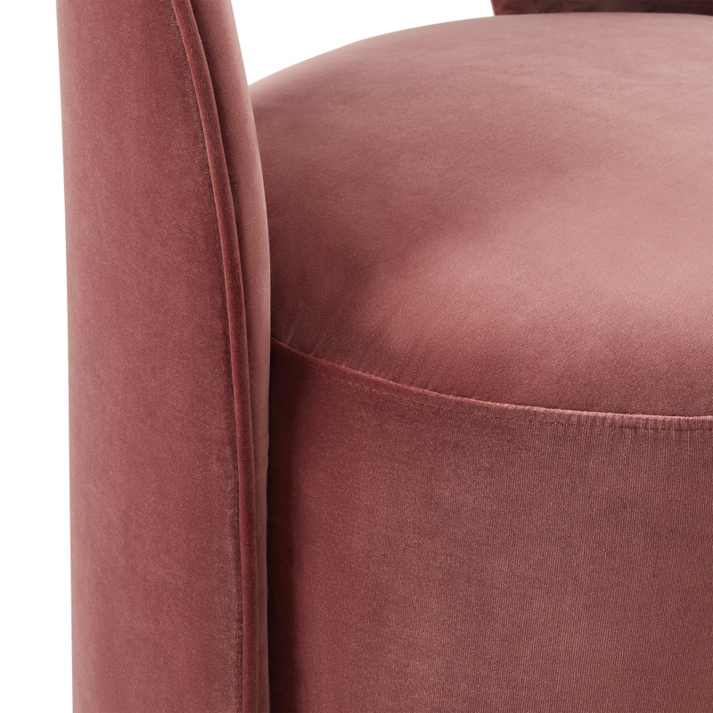 Chaise de salle à manger pivotante Neta, Velours brun rougeâtre Falkirk