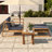 U_Style Acacia Wood Outdoor Lounge Set - Chair And Ottoman With Removable Cushions, All-Weather Outdoor Chaise Lounge/Daybed,  For Patios, Balconies, And Gardens-2062190745