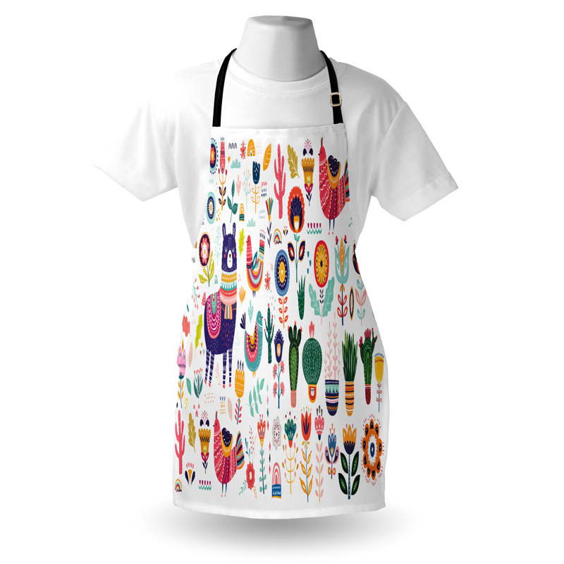 Bungalow tablier rose lama unisexe alpaga coloré taille adulte multicolore