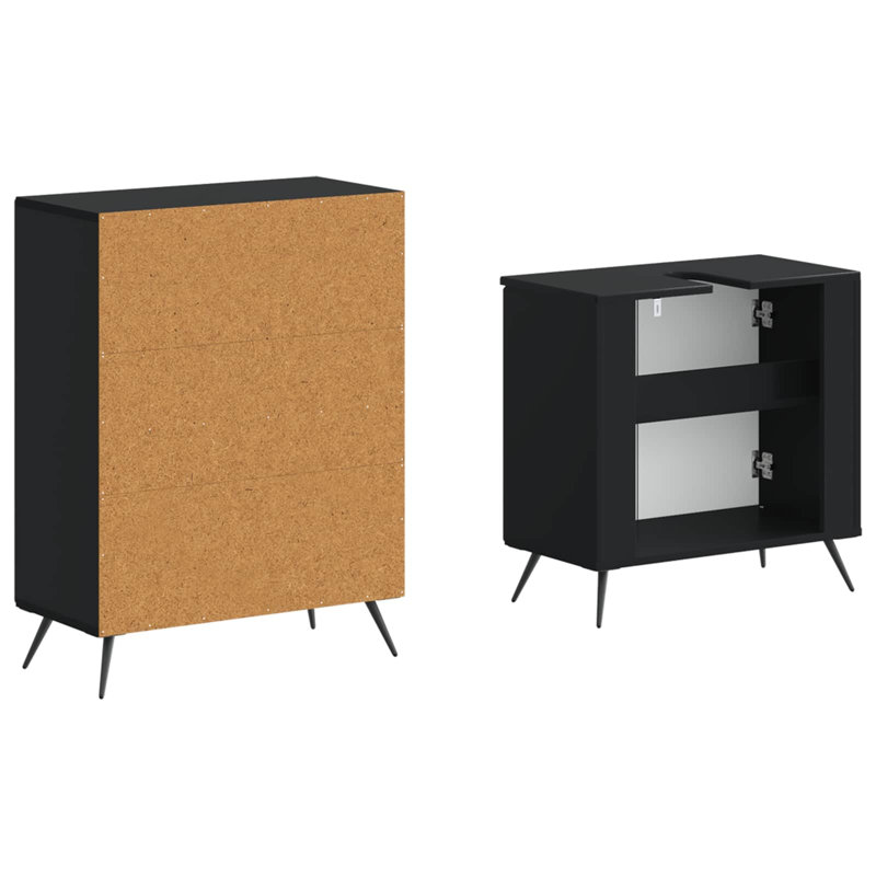 Bathroom Storage Furniture Set, Black