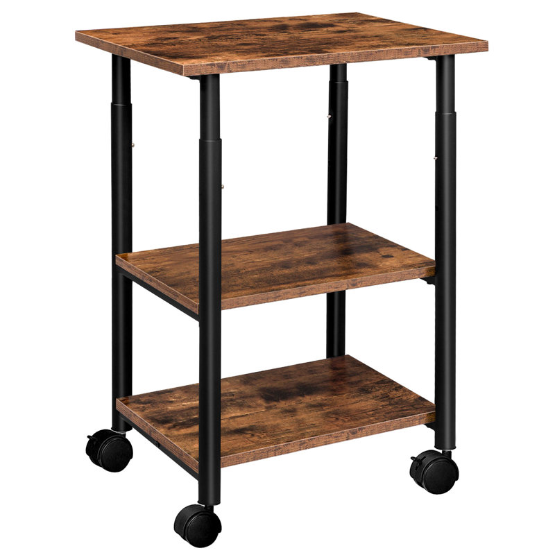 29.9'' H x 19.1'' W Printer Stand with Wheels, Brown