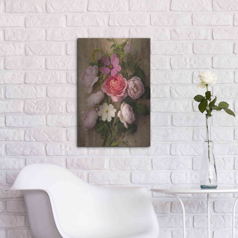 «Rosy Posy» par Leah McLean, art mural en métal, H 24 po x l 16 po