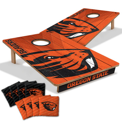YouTheFan NCAA Professional Wood 2'x3' Cornhole Board w/ Logo Bags