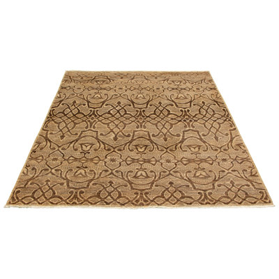 Ecarpetgallery One-of-a-kind Hand-knotted New Age 18/20 Pako Brown 8' X 9'6" Wool Area Rug In Brown,ivory,dark Brown