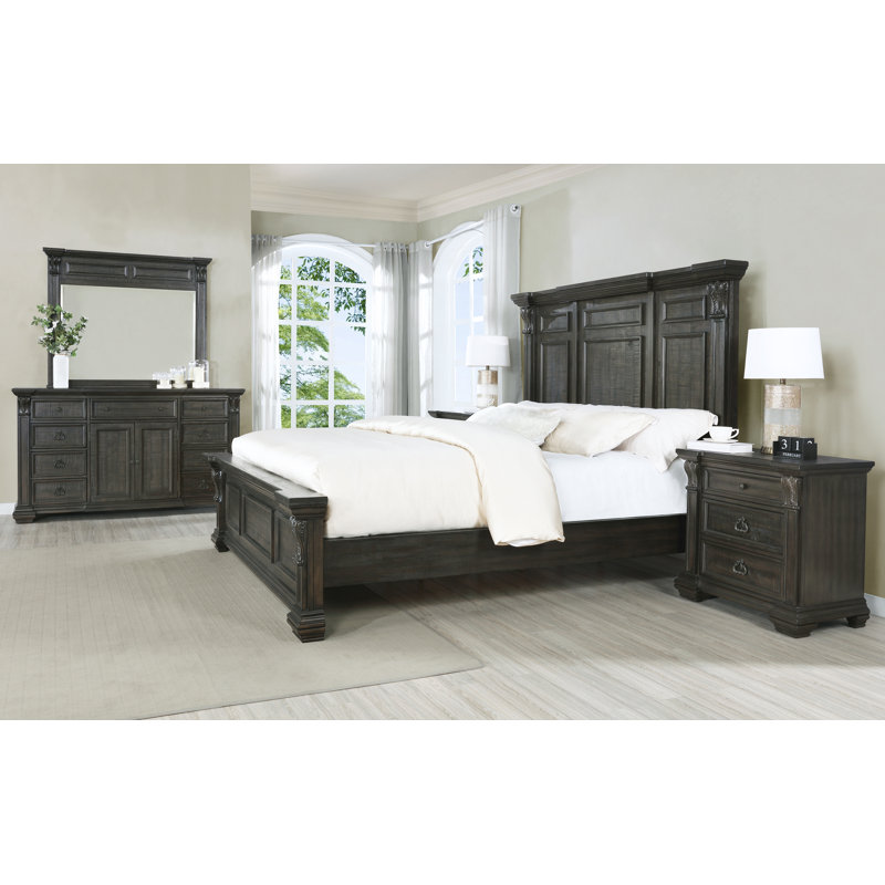 Ensemble de chambre avec lit plateforme 5 pièces Parsonsburg, Grand