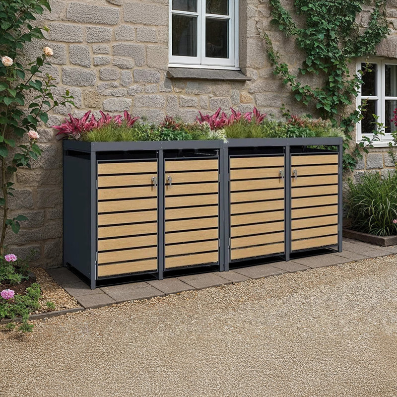 Wheelie Bin Covers Bin Store, Anthracite/Brown