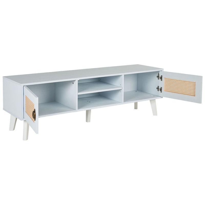 Cuthbert Unfinished TV Stand for TVs up to 49", White/Beige