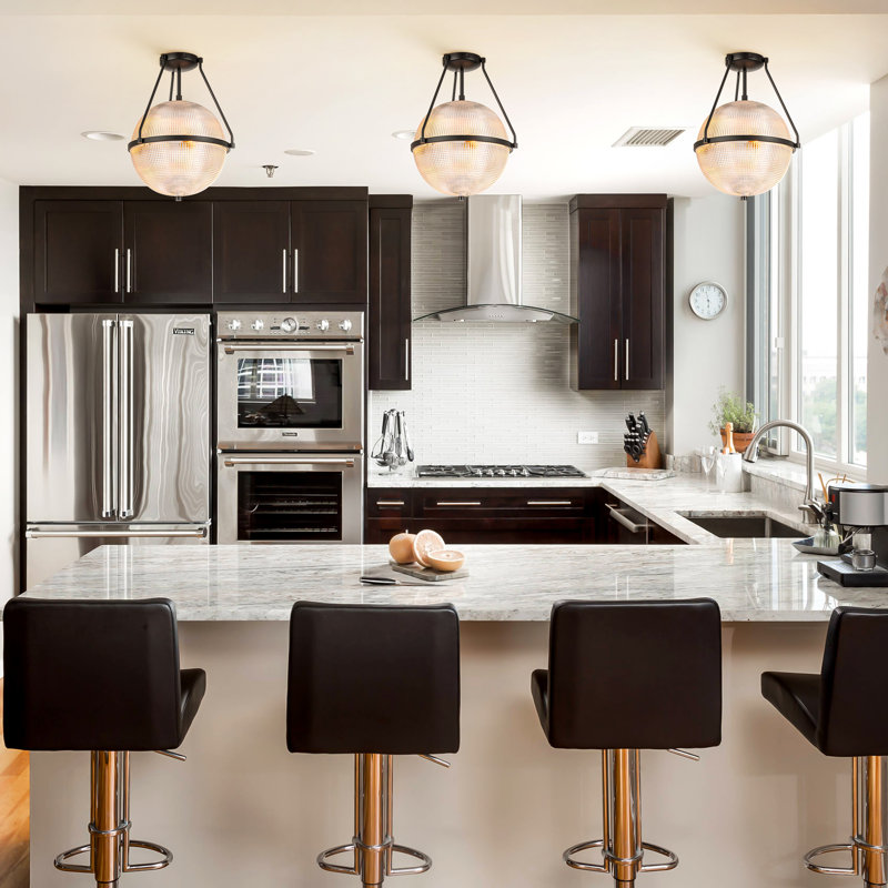 Neven Glass Semi Flush Mount