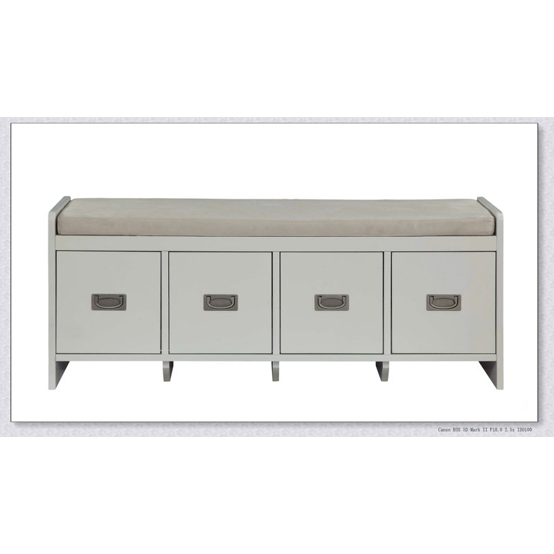 Banc beige et blanc avec rangement
