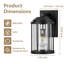 Applique murale extérieure de style champêtre, lampe de porche moderne en aluminium étanche avec verre noir mat texturé.