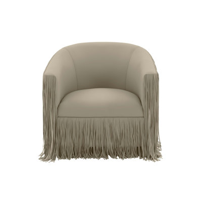 Faux Leather Swivel Barrel Chair
