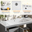 Meuble-lavabo moderne avec lavabo en céramique, porte, tablette réglable et 3 tiroirs, beaucoup de rangement.-1449216394