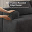 Modern Corduroy Cloud Couch Sectional Sofa, L-Shape 3-Seater Sofa with Smarts Coil Support-1217433027-1217433031