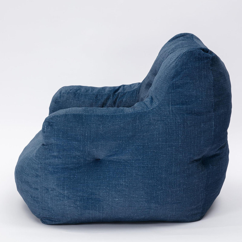 Fauteuil à billes en tissu, Lin bleu