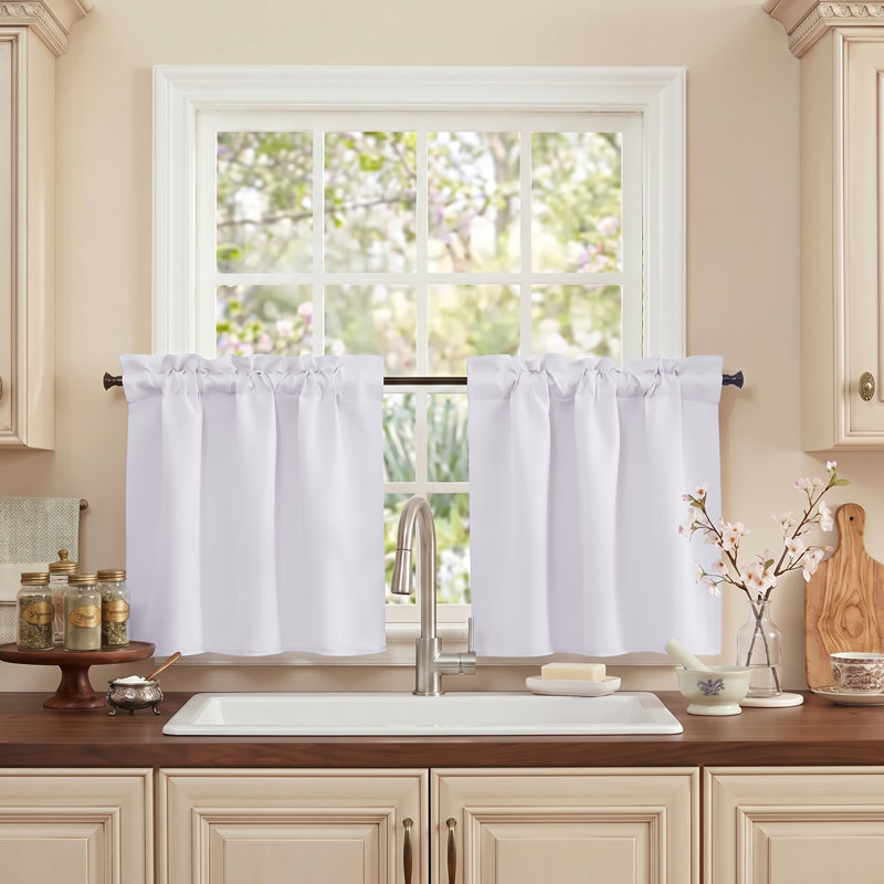 Polyester Blackout Rod Pocket Valance, Pure White, 29" W x 30" L