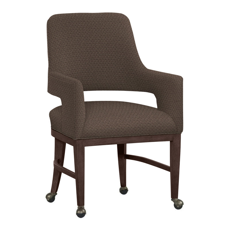 Josie Upholstered Arm Chair, Perigold Ishi Blue Jean, Tobacco