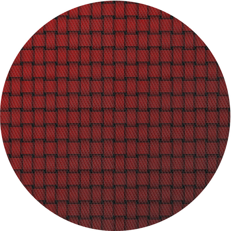 Tapis de zone marron à motifs, Rond 6 pi