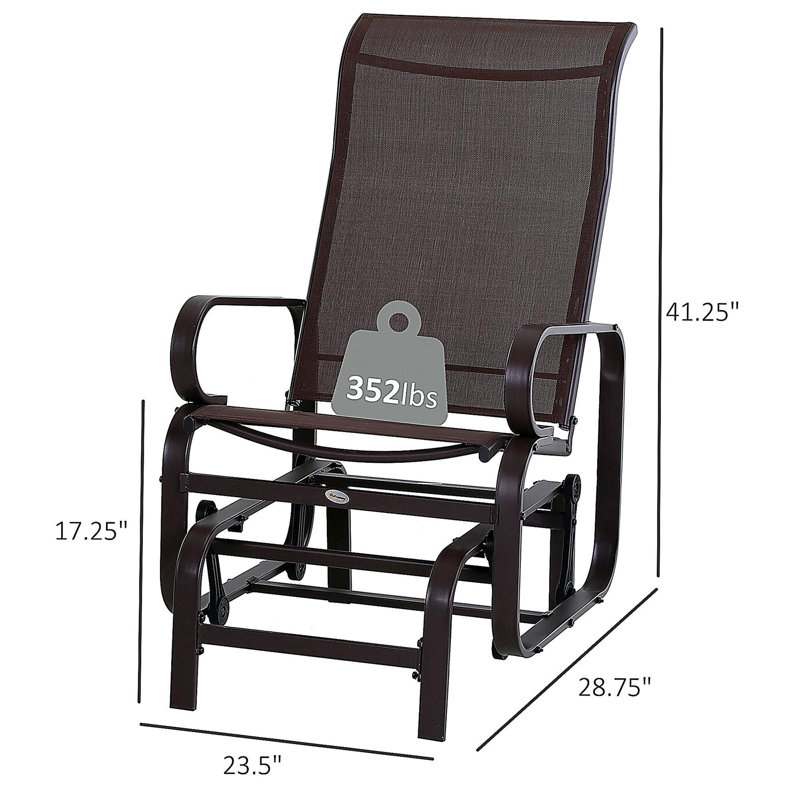 Fauteuil oscillant d'extérieur Outsunny, Brun