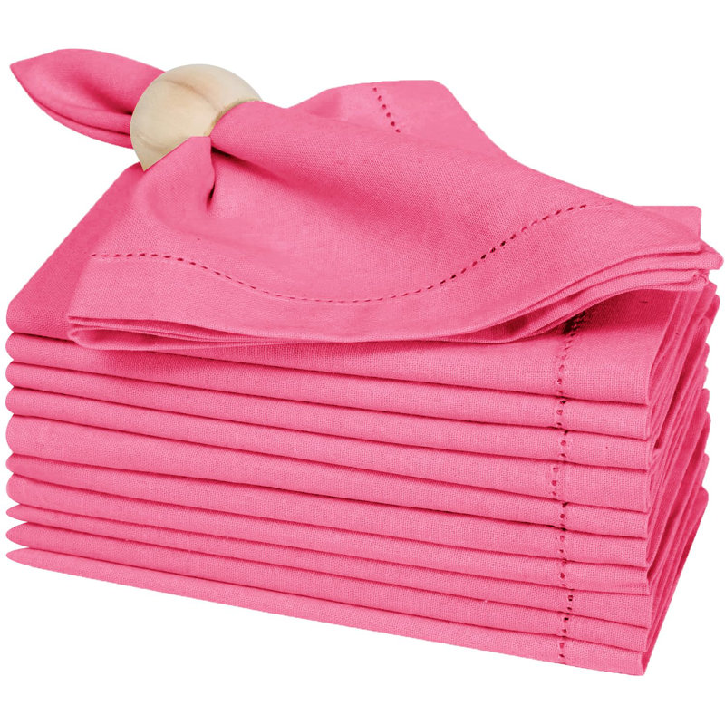 Serviette 100% coton - (18 x 18, rose bébé), L 18 po x L 18 po, Rose