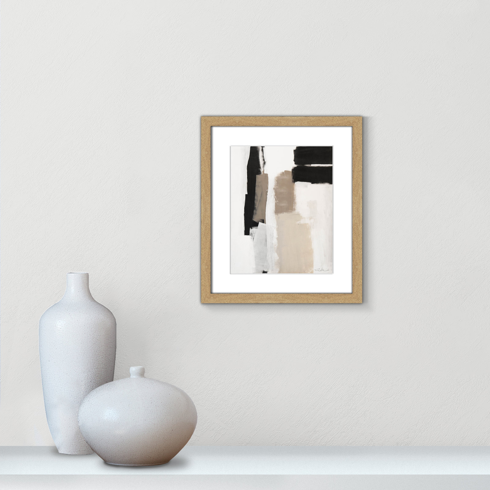 Earth Scapes II Print, Natural Woodgrain Picture Framed, 15" H x 13" W x 1.25" D
