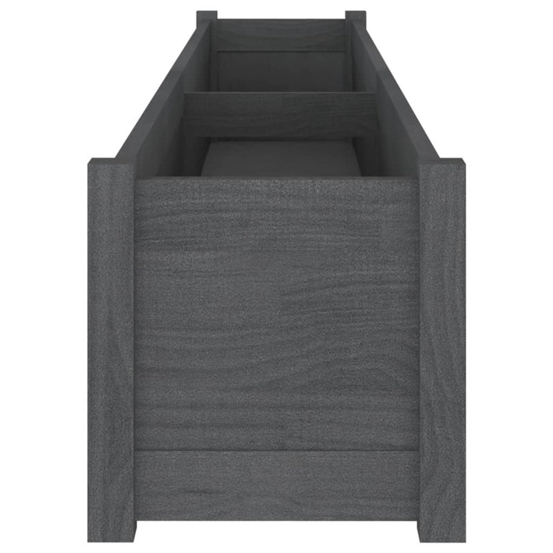 Boîte à fleurs en bois pour l'extérieur, H 27,6 po x l 78,7 po x P 19,7 po, gris