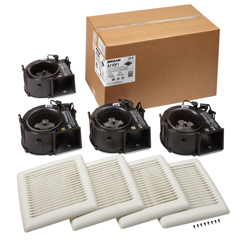 White Steel Bathroom Ventilation Fan with Polymeric Grille