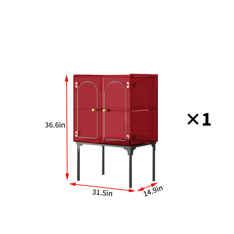 Armoire d'appoint luxueuse de style italien, Rouge