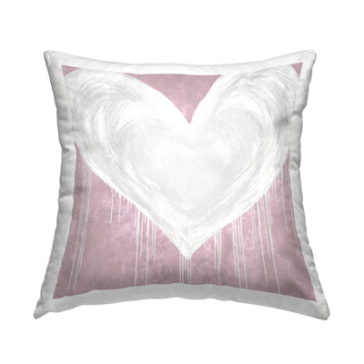Coussin décoratif en forme de cœur rose pastel doux par Lindsay Rodgers