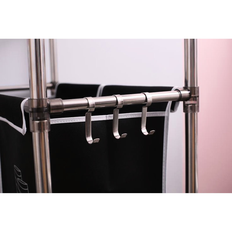 Laundry Hamper With Wide Shelves, 3 Tier, Waterproof , Iron Frame, Neat Room Tier And 4 Bags, Board, Space Saving