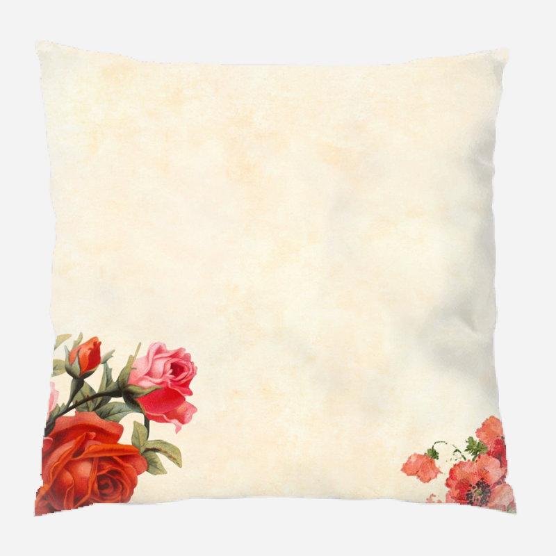Coussin décoratif fleur Valletta, Microsuède, Intérieur