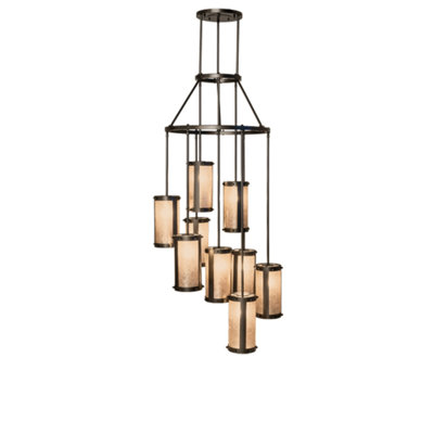 Lustre cylindrique à 9 lumières