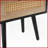 Black Rattan Coffee Table with Drawer &amp; Solid Wood Legs - Easy-Clean for Living Room Bedroom-1312177503