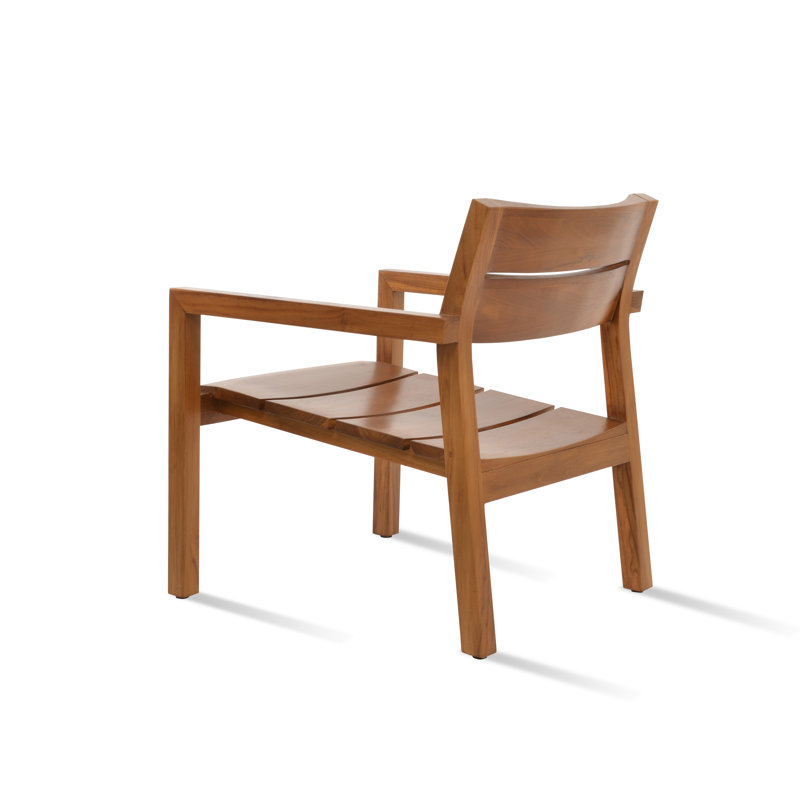 Chaise longue d'extérieur en teck Hrant