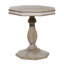Table d'appoint florale sculptée à la main en bois brun