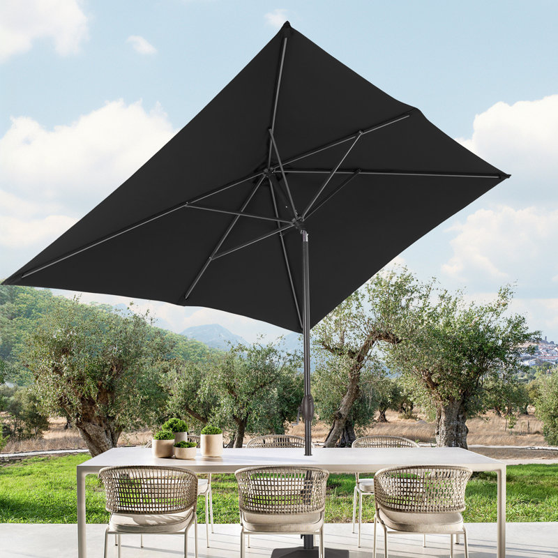 Améliorez votre espace extérieur: parasol rectangulaire de 6 pi x 9 pi avec protection contre les rayons UV, inclinaison facile et résistance au vent
