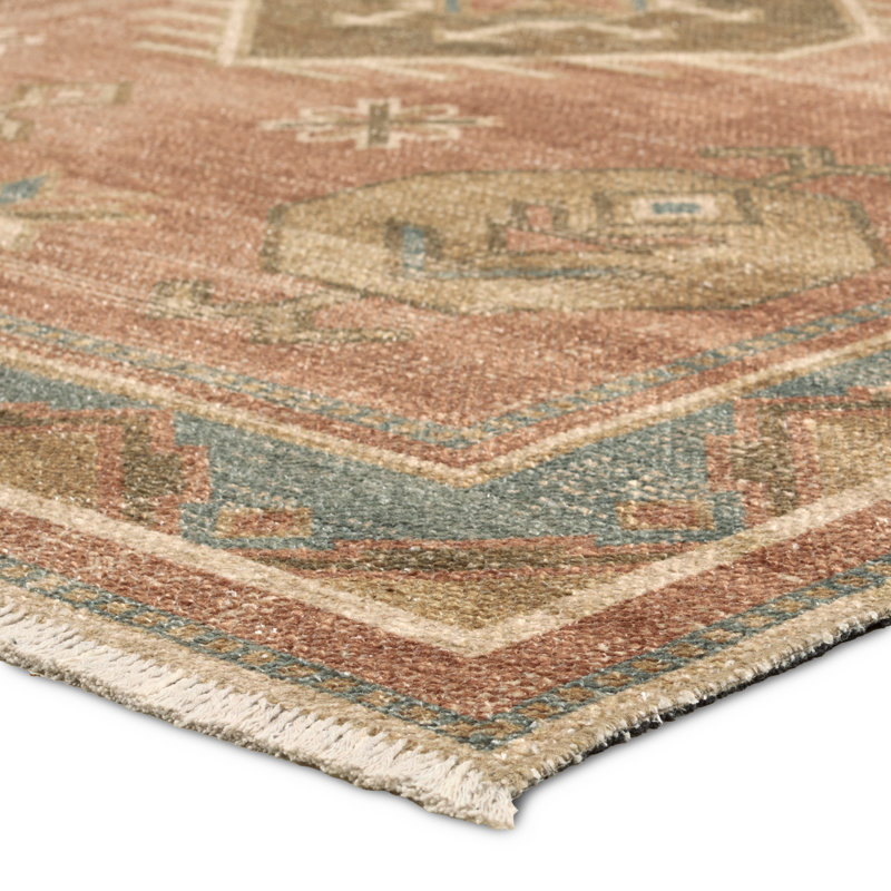 Vibe by Bungalow Rose Voentia Medallion Machine Washable Rust/Brown Area Rug, Runner 2'6" x 8'