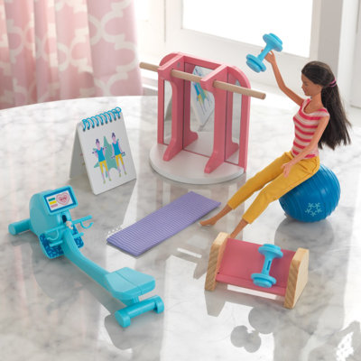Dollhouse Accessory Pack: Home Gym Doll Furniture Set