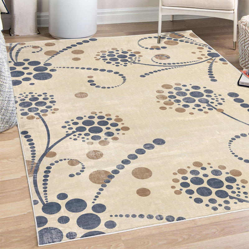 Tapis décoratif Jenavy, Rectangle 4 pi x 5 pi 7 po