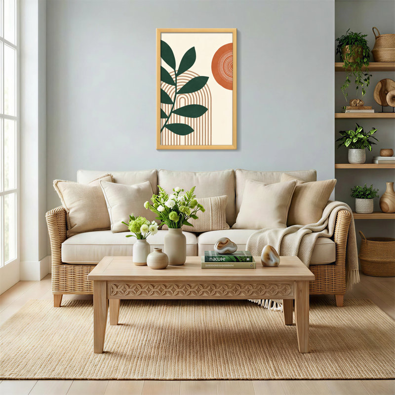 «Abstract Abstract Leaves Sunburst», reproduction d'art