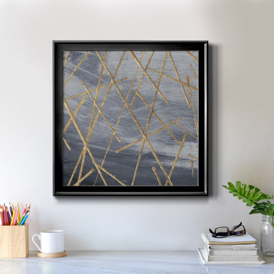 Gold Matrix - Matted and Framed Under Acrylic Glass, Large Living Room Wall Art